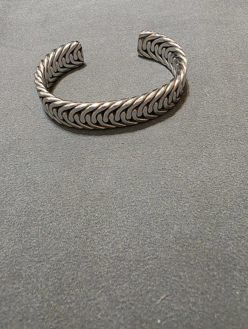Men's Silver-Tone Braided Cuff Bracelet